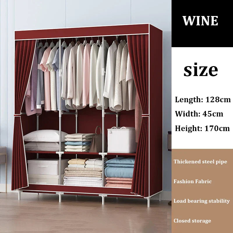 Simple Clothes Storage Wardrobe Moisture&Dust Prevention Home Clothes