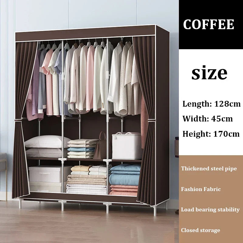 Simple Clothes Storage Wardrobe Moisture&Dust Prevention Home Clothes