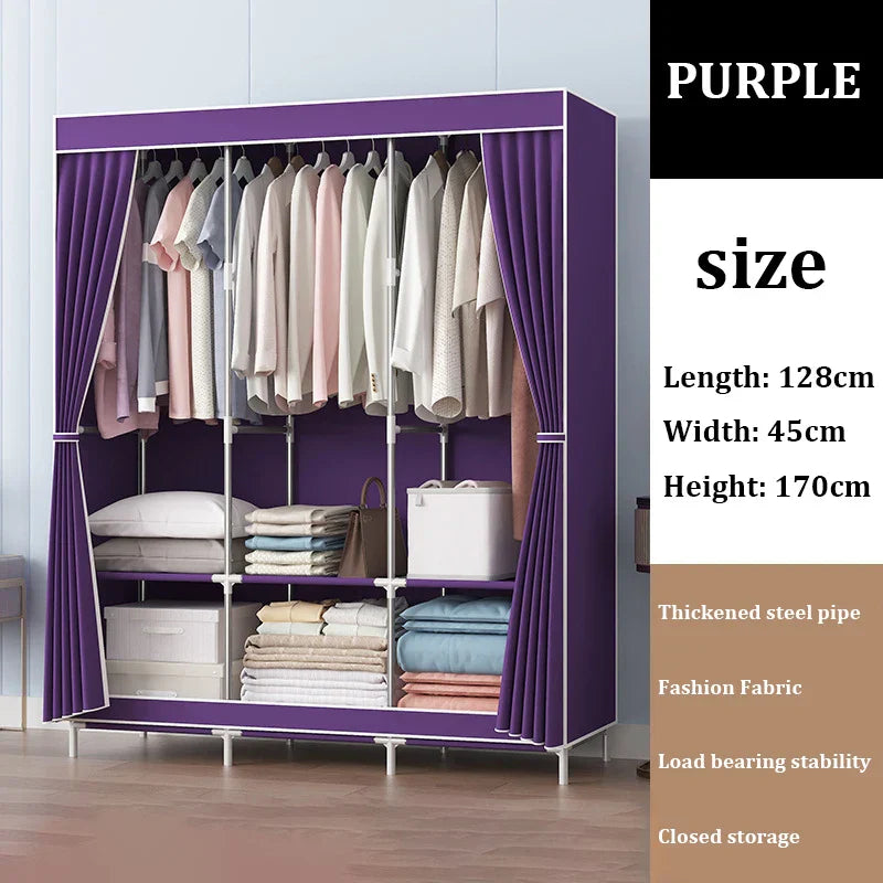 Simple Clothes Storage Wardrobe Moisture&Dust Prevention Home Clothes