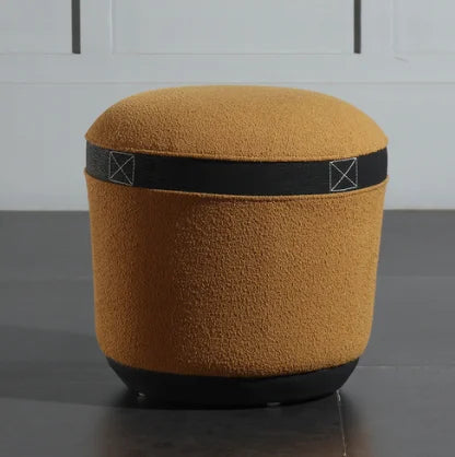 Simple Living Room Sofa Round Ottomans Nordic Bedroom