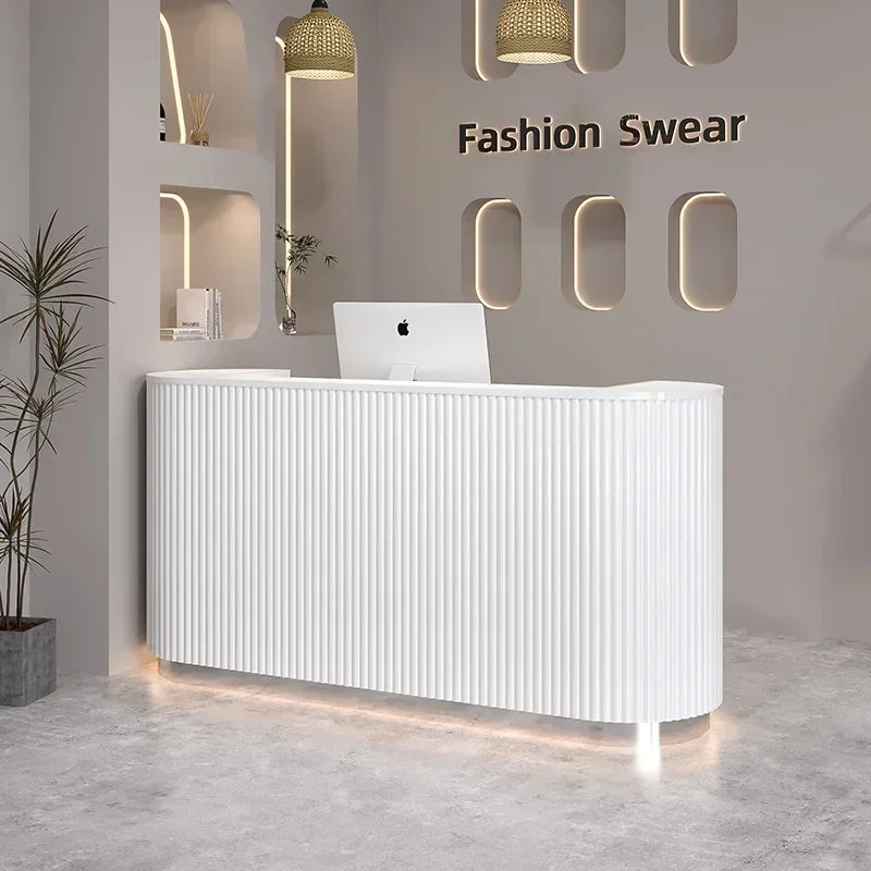 Simple Office Reception Desks Conference Prepare Display Shelves