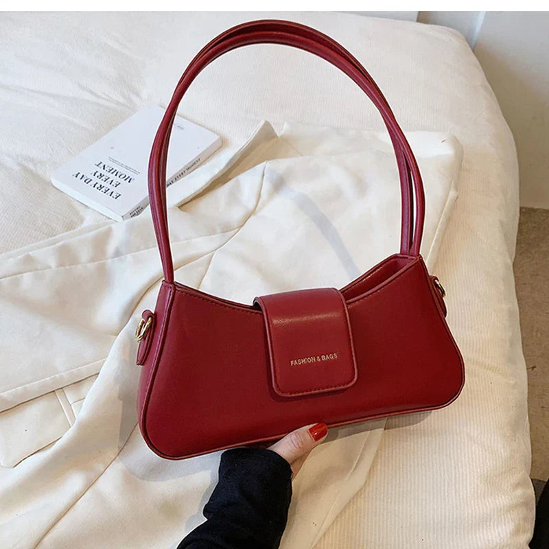 Simple Shoulder Underarm Bags for Women Texture Pu