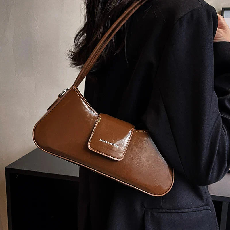 Simple Shoulder Underarm Bags for Women Texture Pu