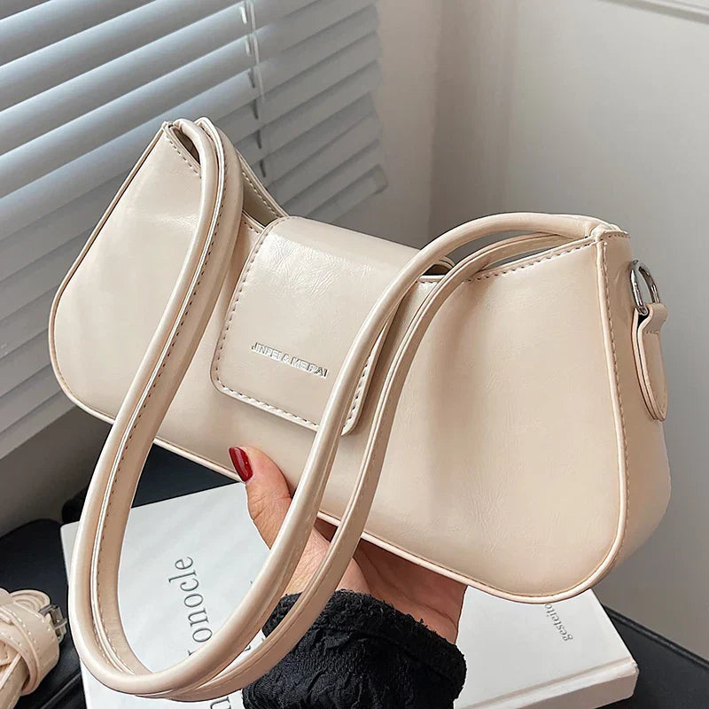 Simple Shoulder Underarm Bags for Women Texture Pu