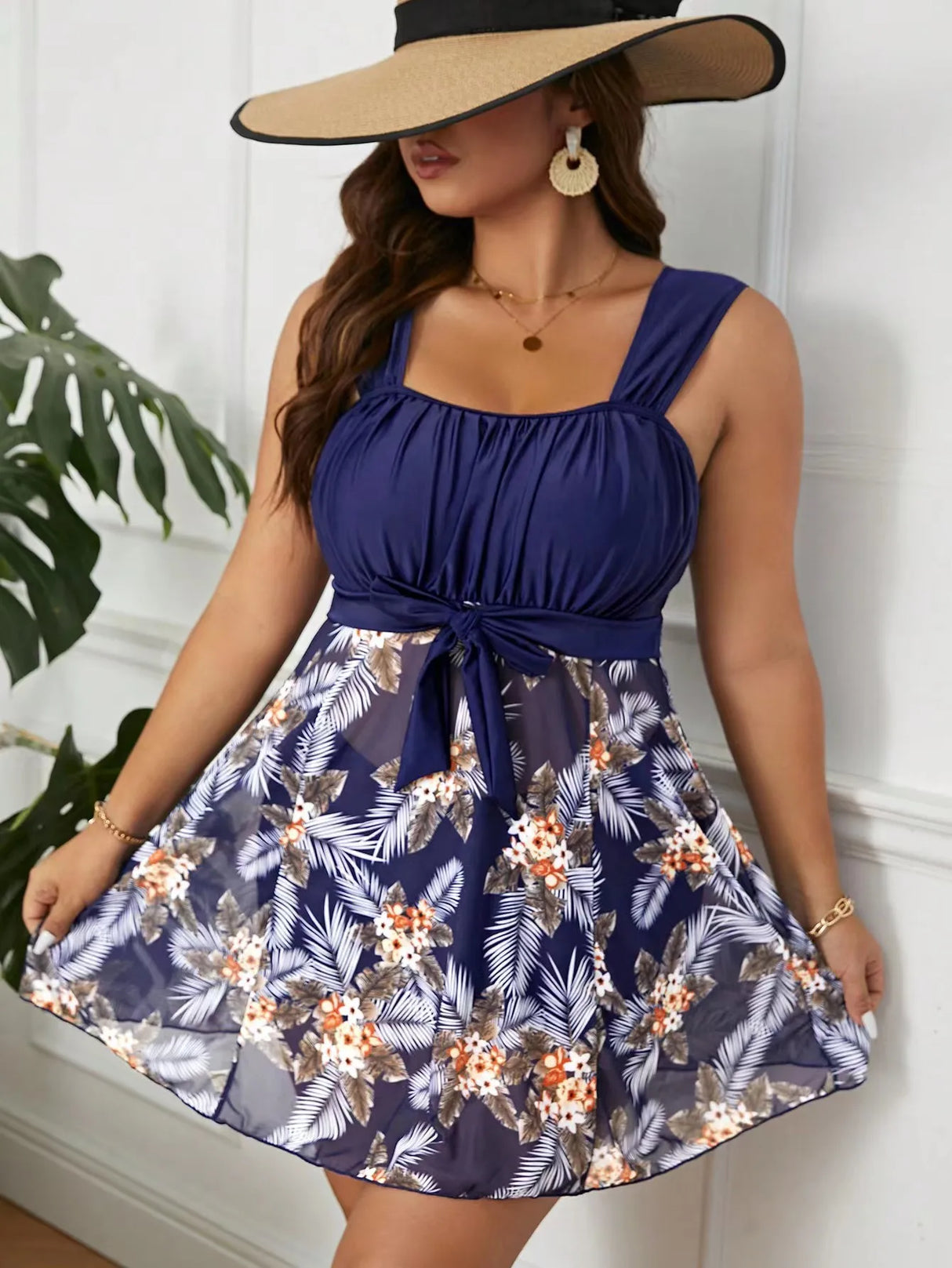 Skirt Style Plus Size Bikini Women Beach Swimsuit