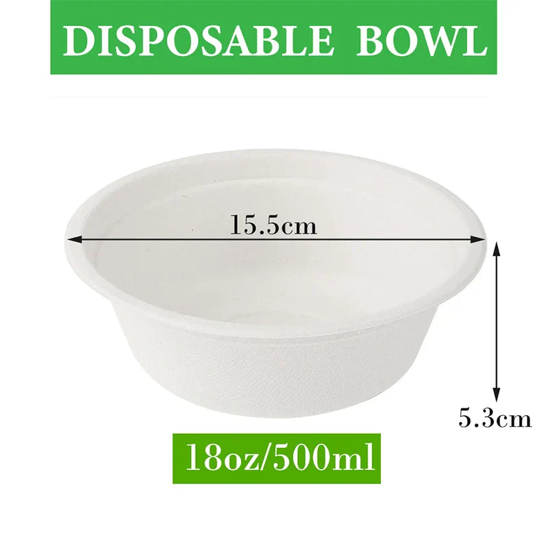 Smachin 50pcs 12/18 Oz Disposable Bowl Party Tableware
