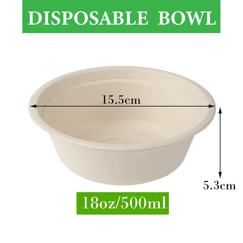 Smachin 50pcs 12/18 Oz Disposable Bowl Party Tableware