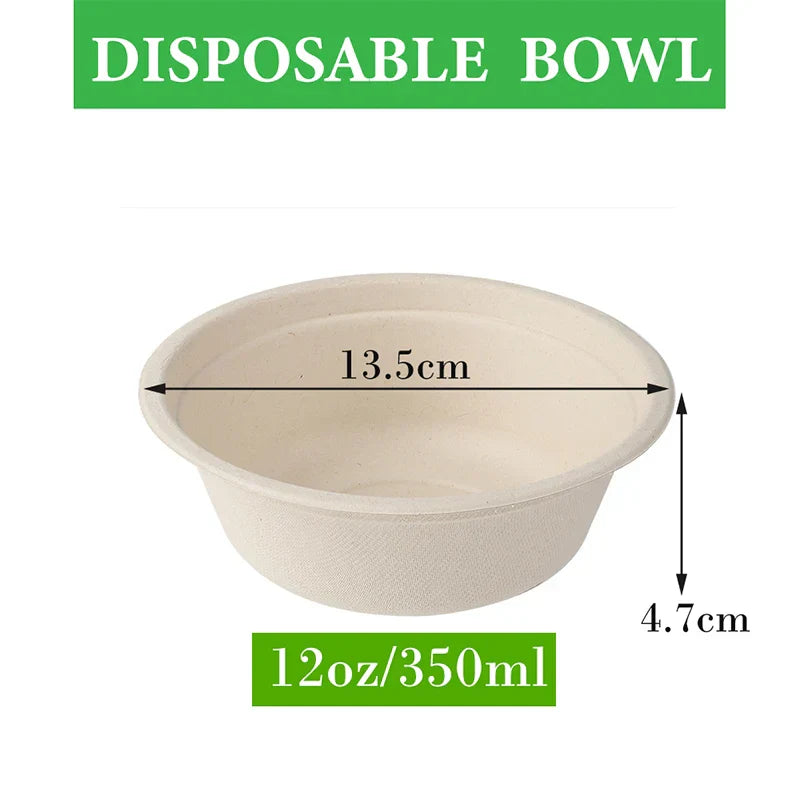 Smachin 50pcs 12/18 Oz Disposable Bowl Party Tableware