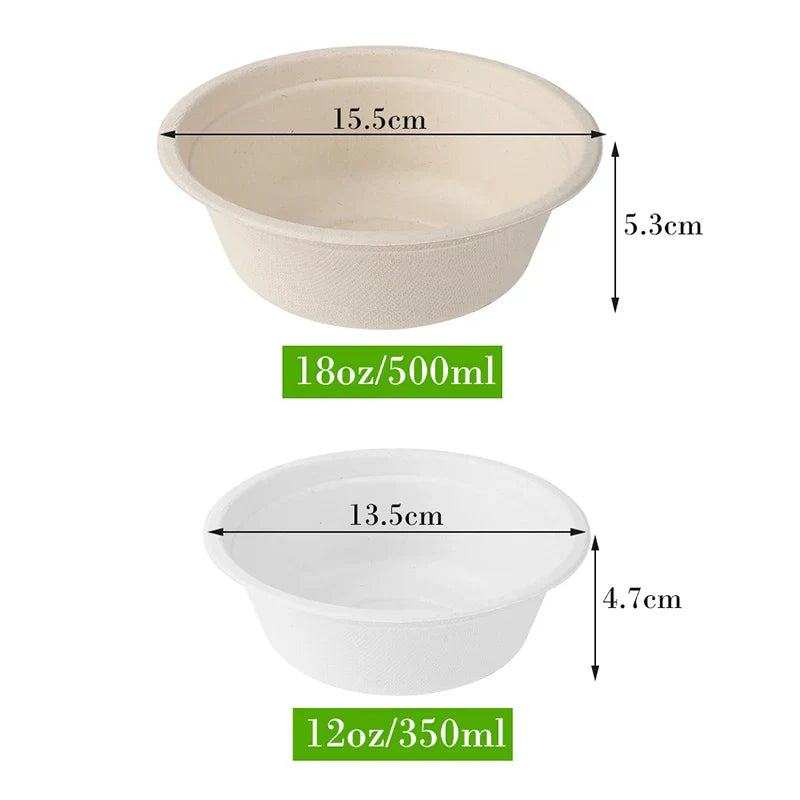 Smachin 50pcs 12/18 Oz Disposable Bowl Party Tableware