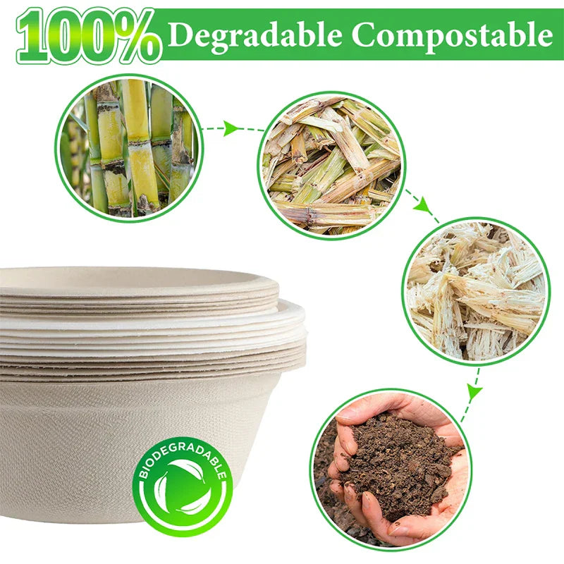 Smachin 50pcs 12/18 Oz Disposable Bowl Party Tableware