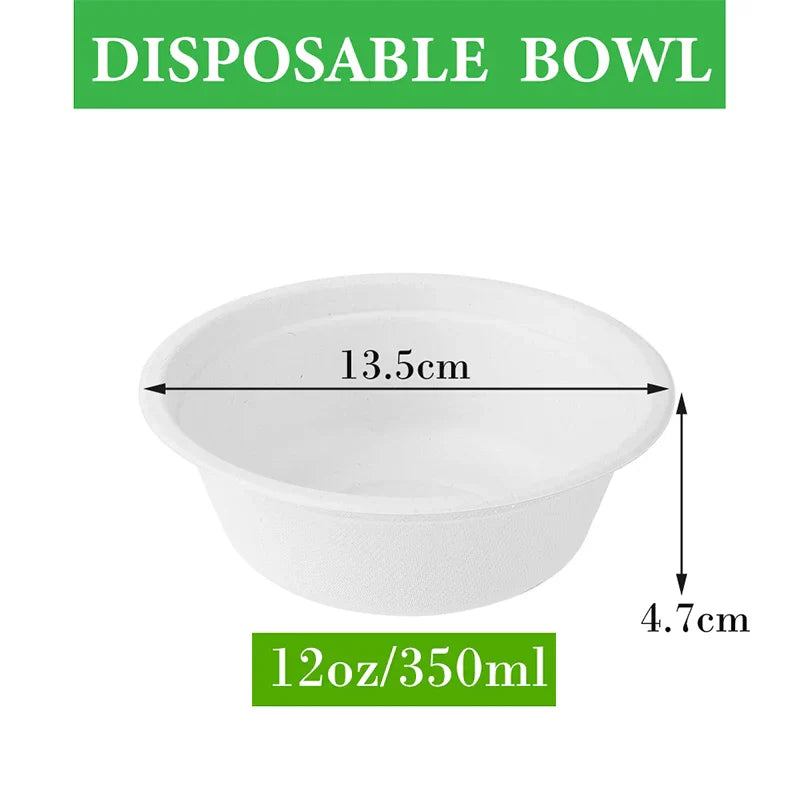 Smachin 50pcs 12/18 Oz Disposable Bowl Party Tableware