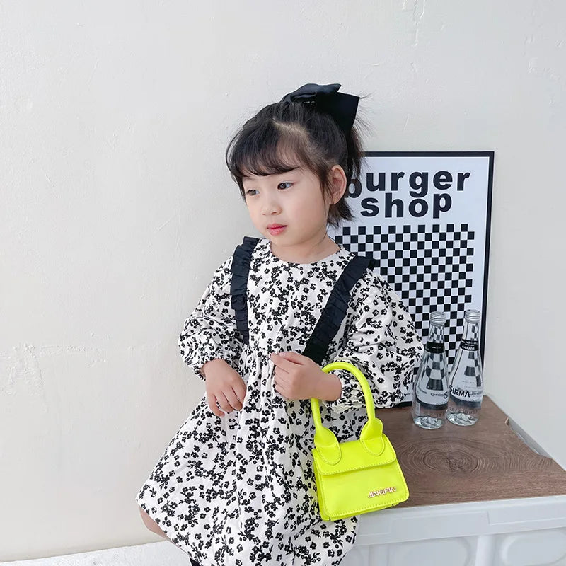 Small Square Shoulder Bag Baby Girl Fashion Retro
