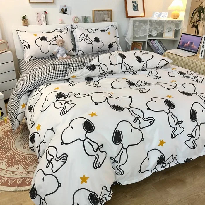 Snoopy Spring autumn bedding set duvet cover sheet