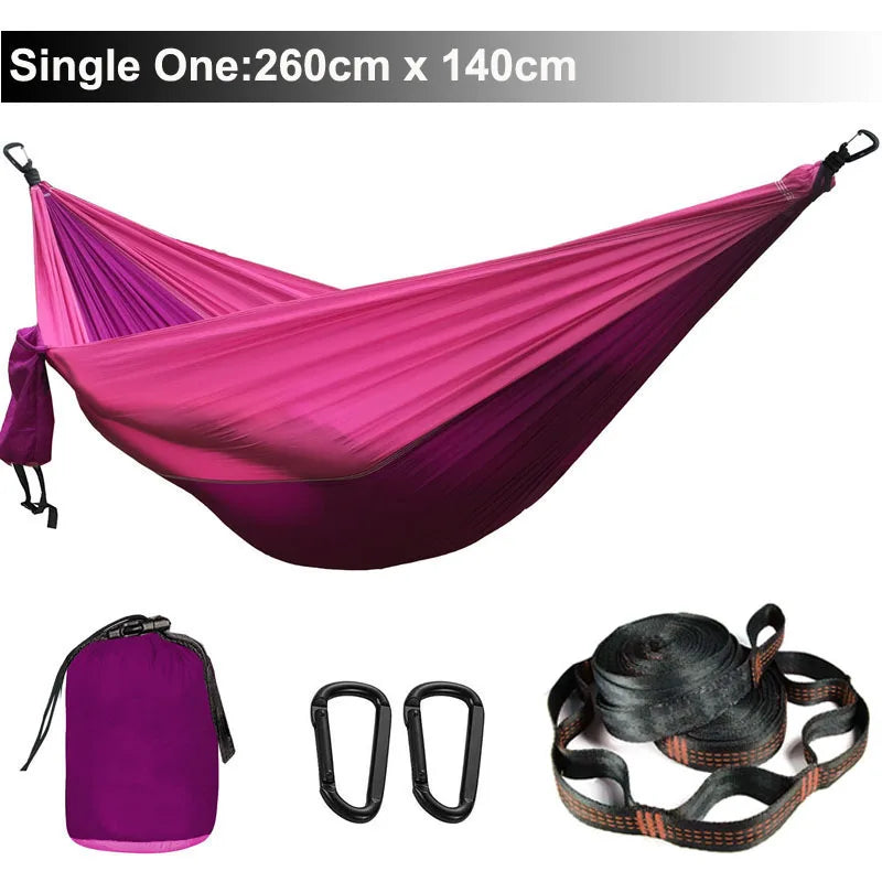 Solid Color Parachute Hammock with Hammock straps and