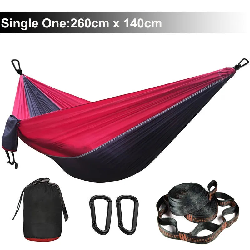 Solid Color Parachute Hammock with Hammock straps and
