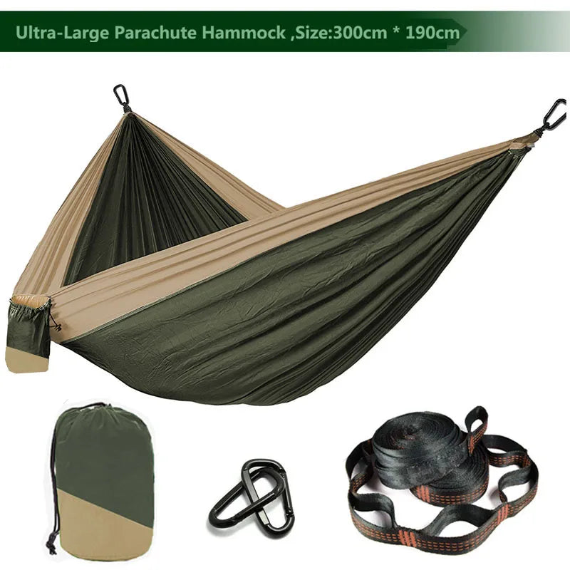 Solid Color Parachute Hammock with Hammock straps and