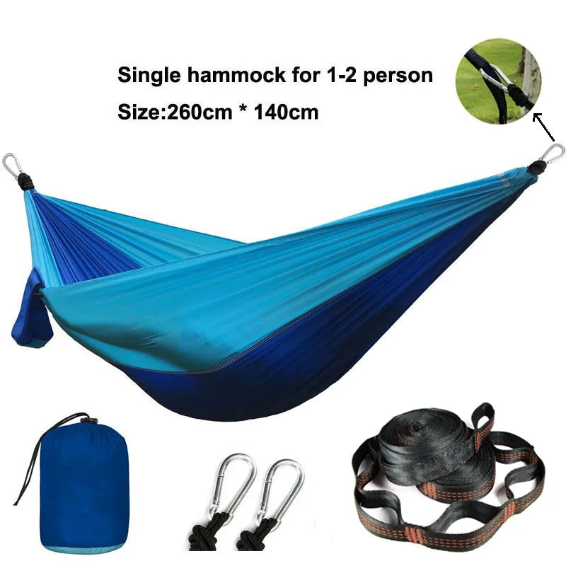 Solid Color Parachute Hammock with Hammock straps and