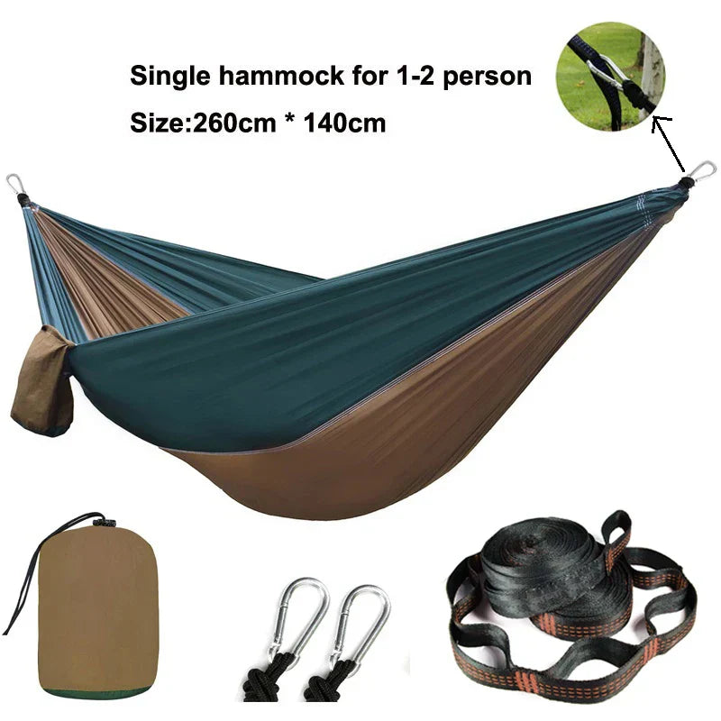Solid Color Parachute Hammock with Hammock straps and
