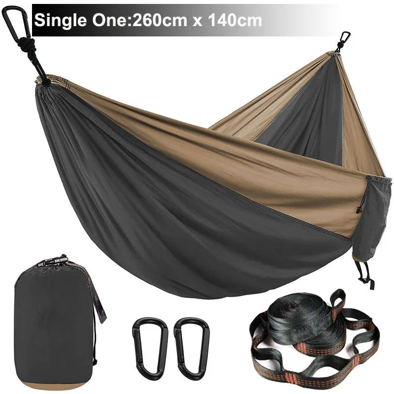 Solid Color Parachute Hammock with Hammock straps and