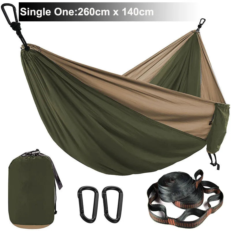 Solid Color Parachute Hammock with Hammock straps and