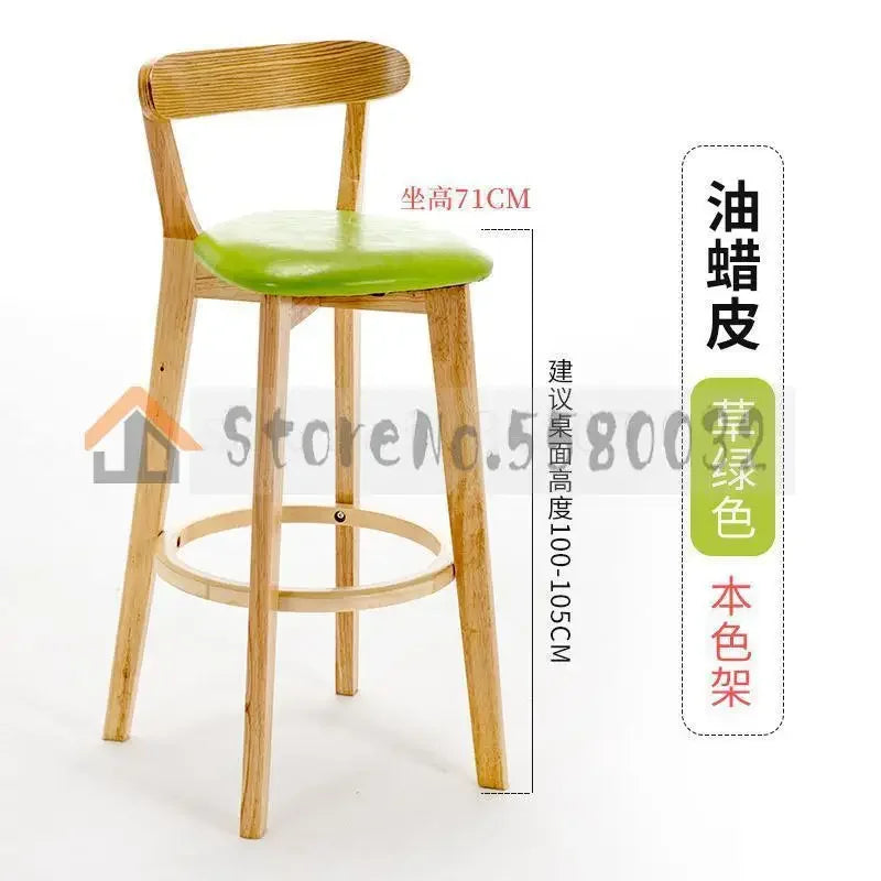 Solid Wood Bar Chair Back Simple North European