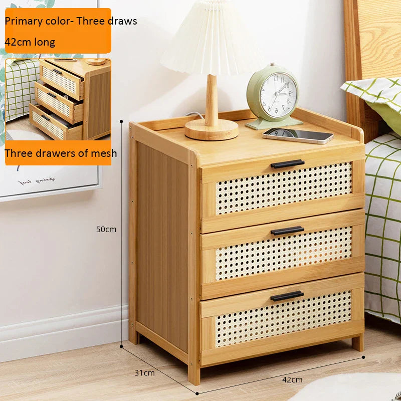 Solid Wood Bedside Table Simple Small Cabinet Modern