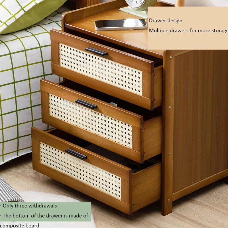 Solid Wood Bedside Table Simple Small Cabinet Modern