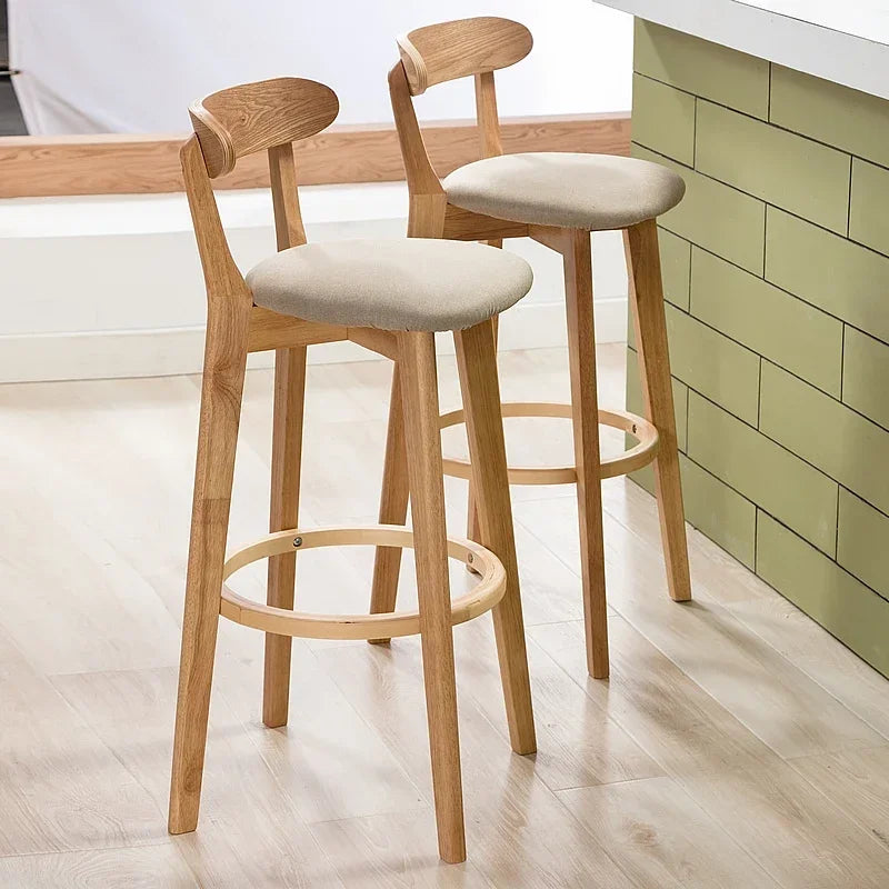 Solid Wood Living Room Hotel High Bar Stools