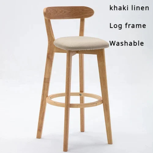 Solid Wood Living Room Hotel High Bar Stools