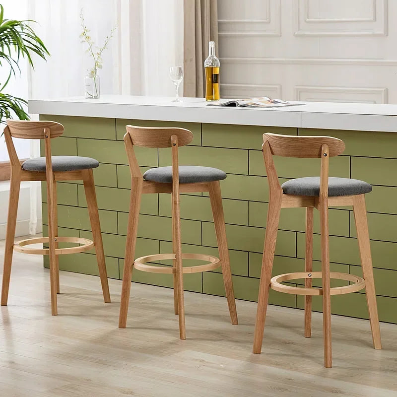 Solid Wood Living Room Hotel High Bar Stools
