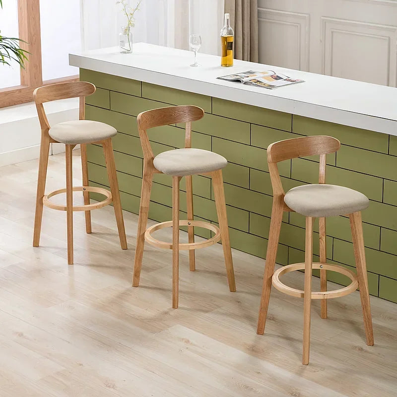 Solid Wood Living Room Hotel High Bar Stools