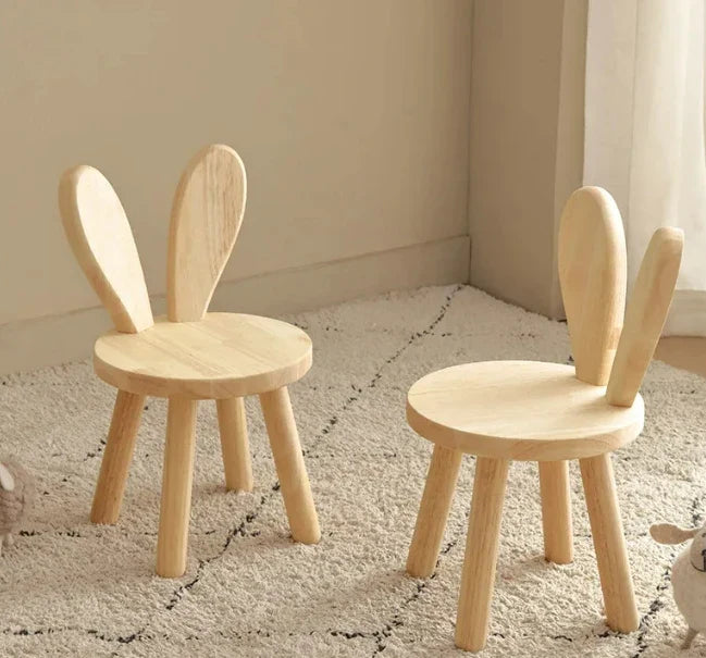 Solid Wood Stool Household Children Backrest Small Chair