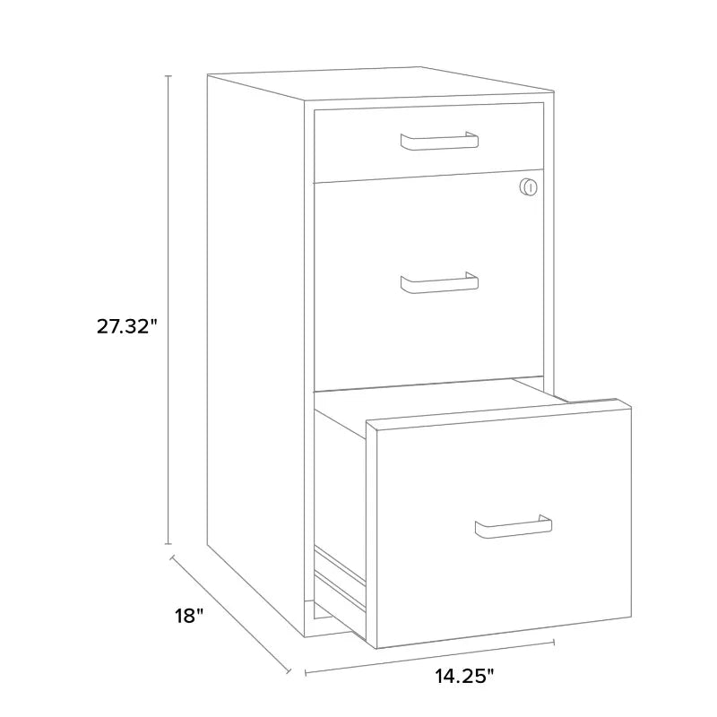 Space Solutions 3 Drawer Letter Width Vertical File