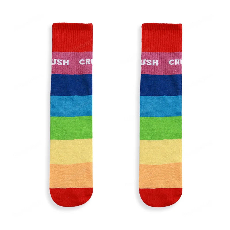 Spring Autumn Girls Cotton Socks Rainbow Multicolor Kids