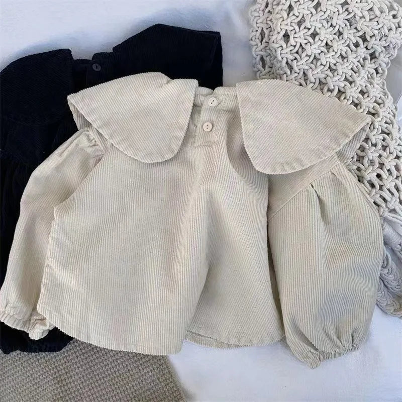 Spring New Baby Girl Long Sleeve Corduroy Shirts