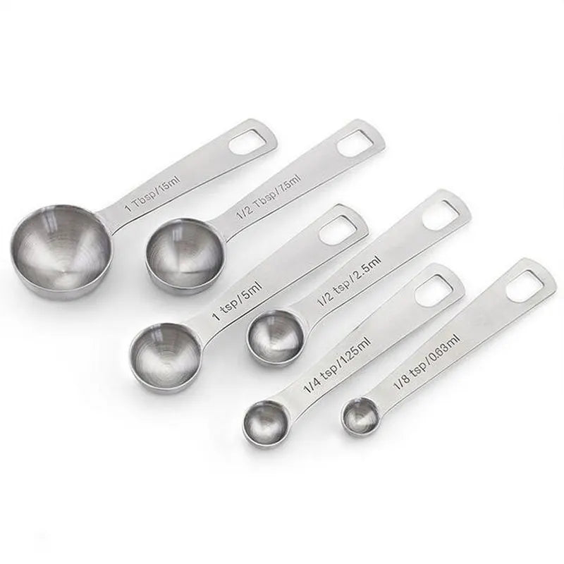 Stainless Steel 6Pcs/Set Measuring Spoon Kitchen Cooking Baking