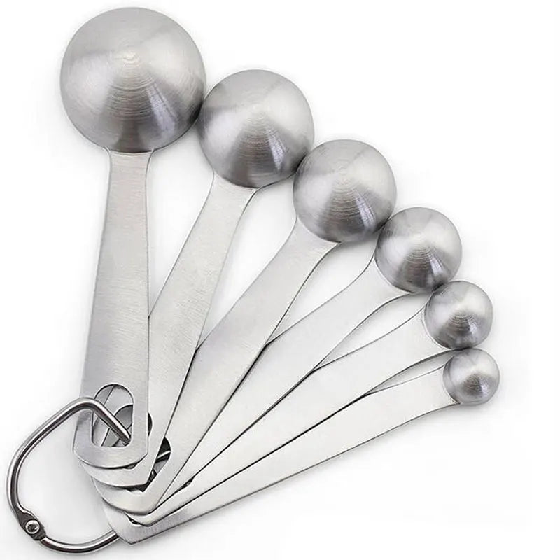 Stainless Steel 6Pcs/Set Measuring Spoon Kitchen Cooking Baking