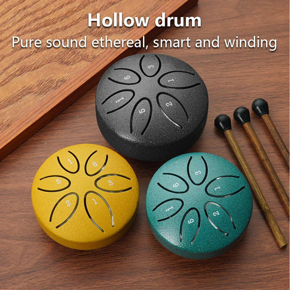 Steel Tongue Drum 3 Inch 6 Notes Mini