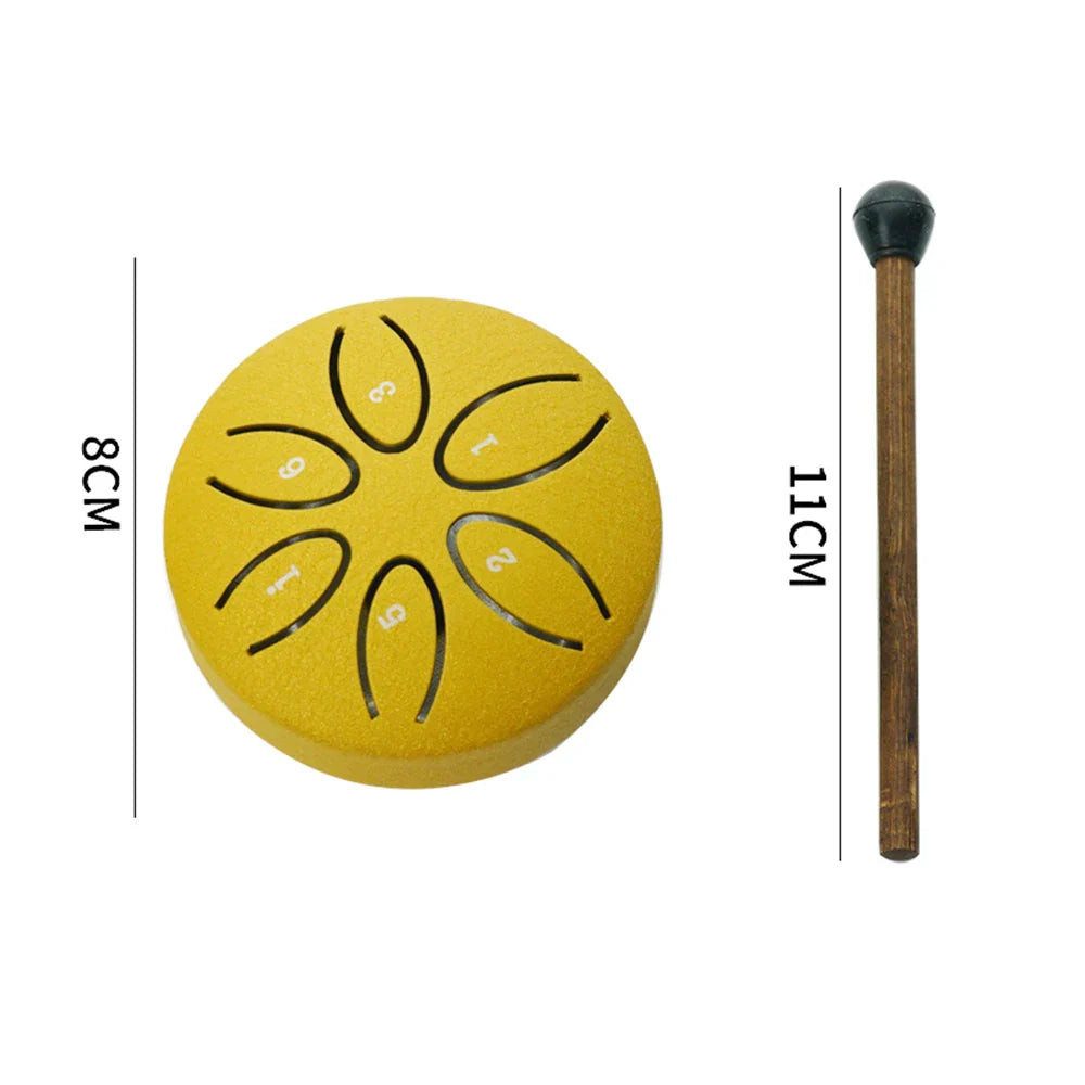 Steel Tongue Drum 3 Inch 6 Notes Mini
