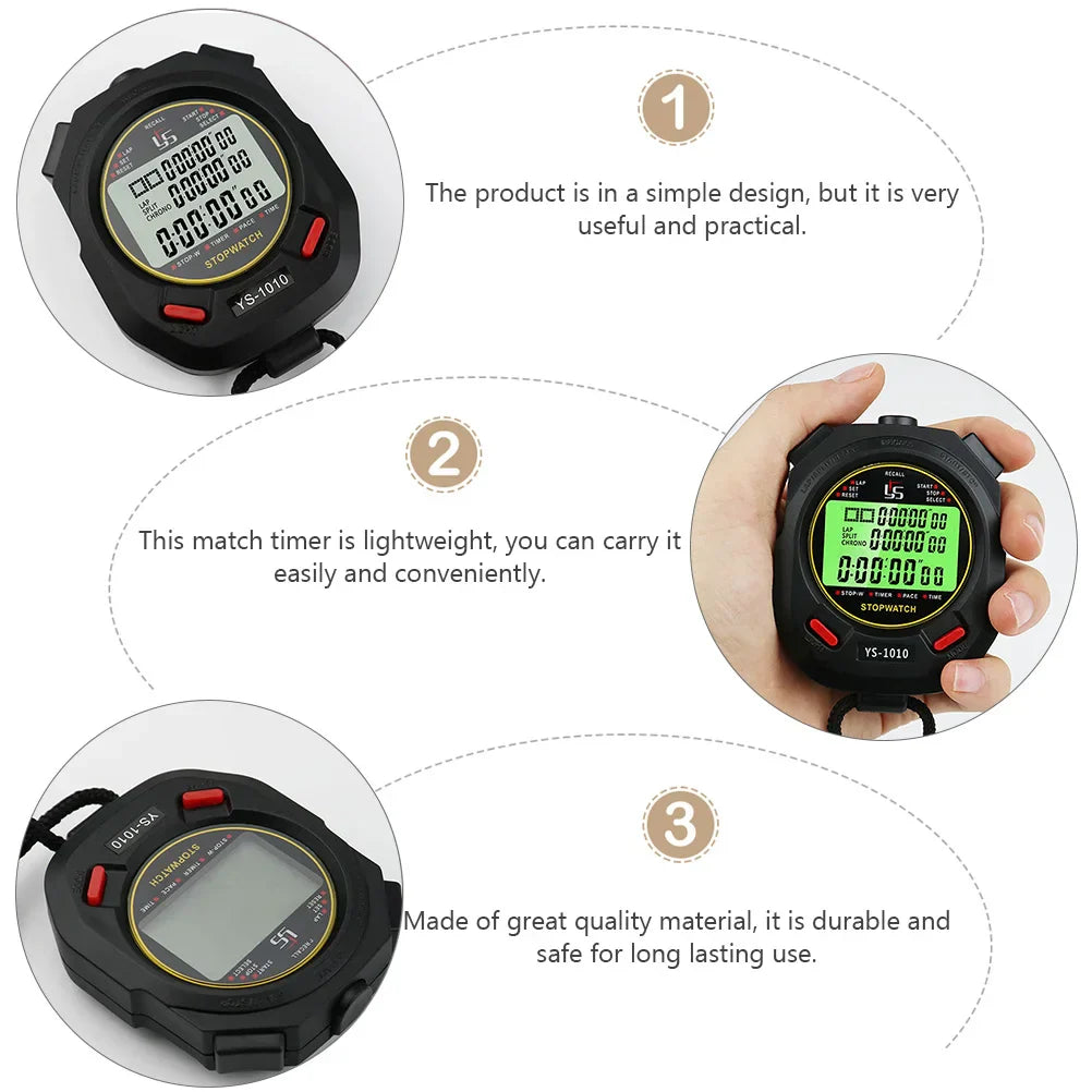 Stopwatch Sports Chronometers Pedometer Shooting Timer Countdown Chronograph