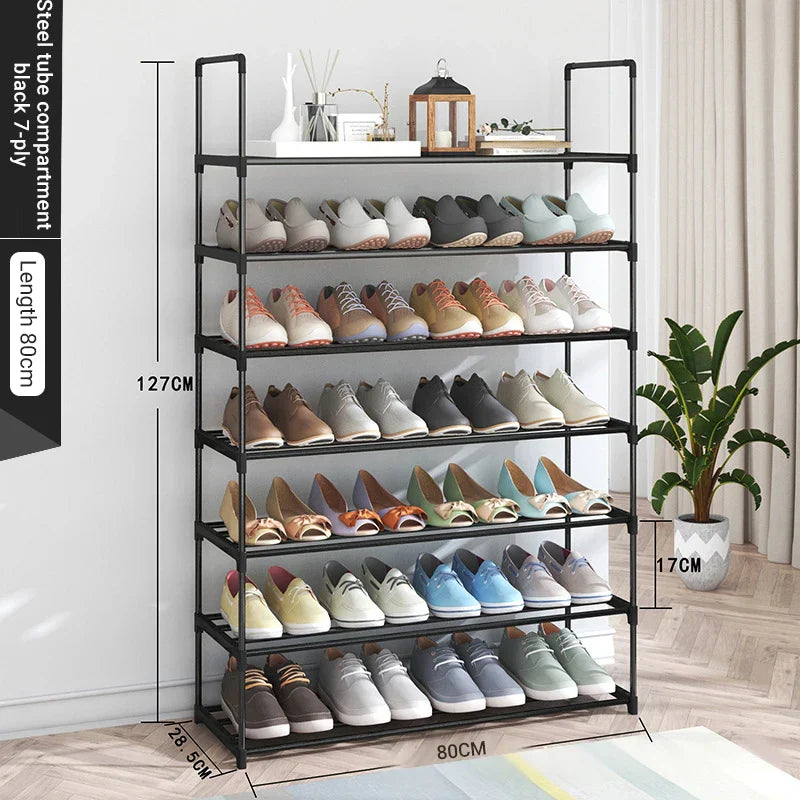 Storage shoe rack stainless steel multi-layer shoe cabinet