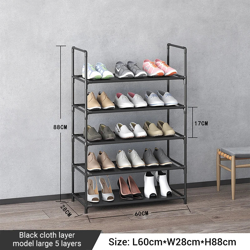 Storage shoe rack stainless steel multi-layer shoe cabinet