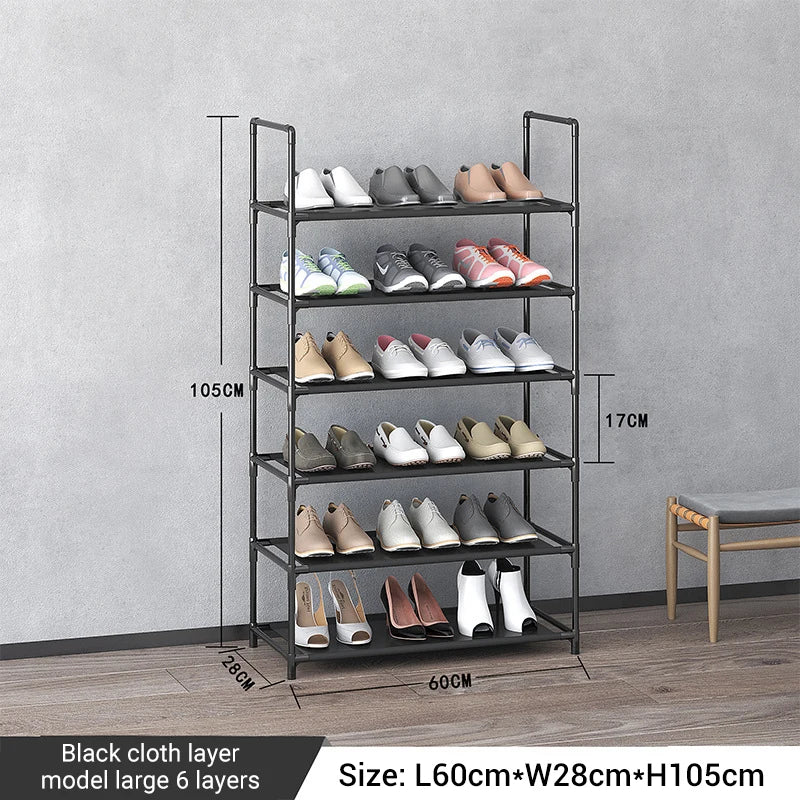 Storage shoe rack stainless steel multi-layer shoe cabinet