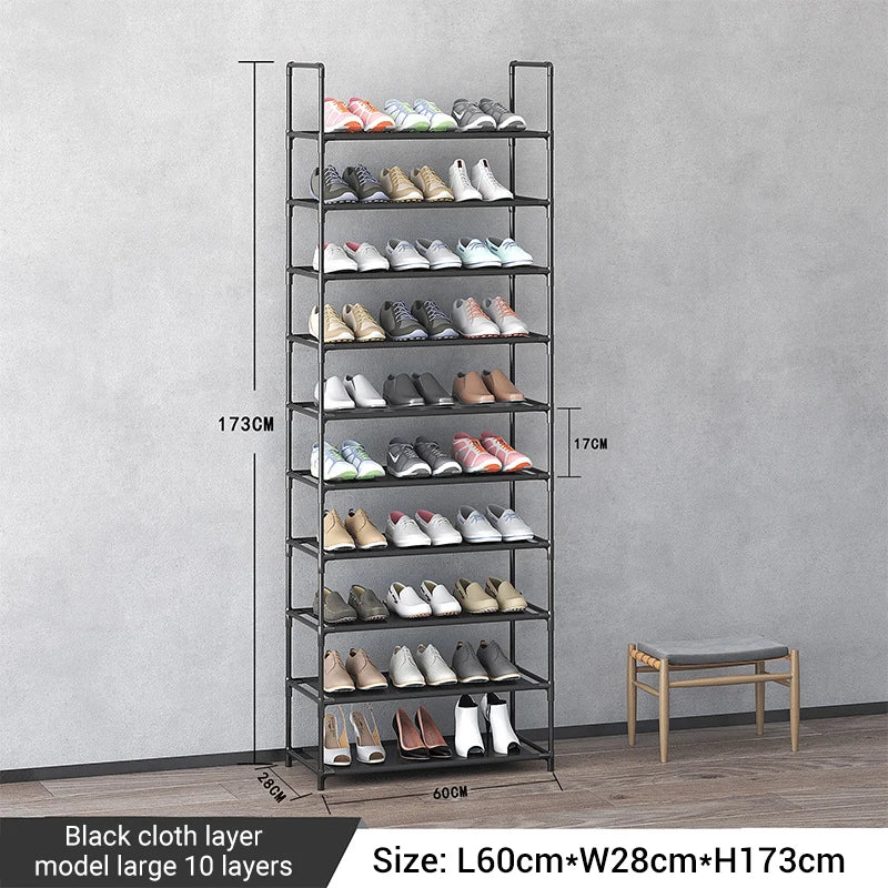Storage shoe rack stainless steel multi-layer shoe cabinet