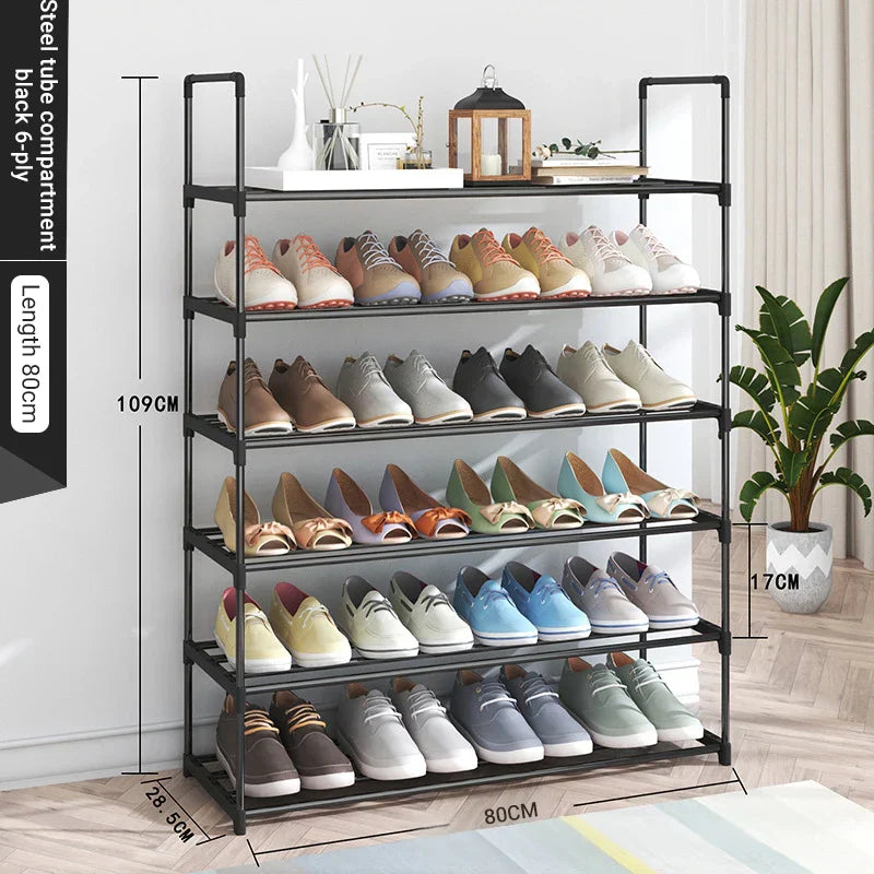 Storage shoe rack stainless steel multi-layer shoe cabinet