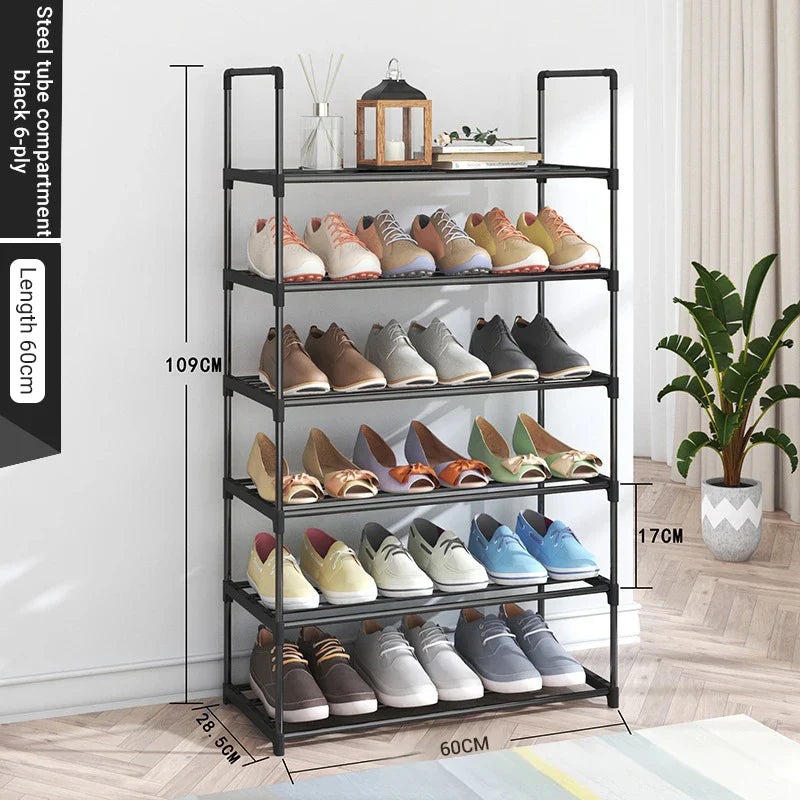 Storage shoe rack stainless steel multi-layer shoe cabinet