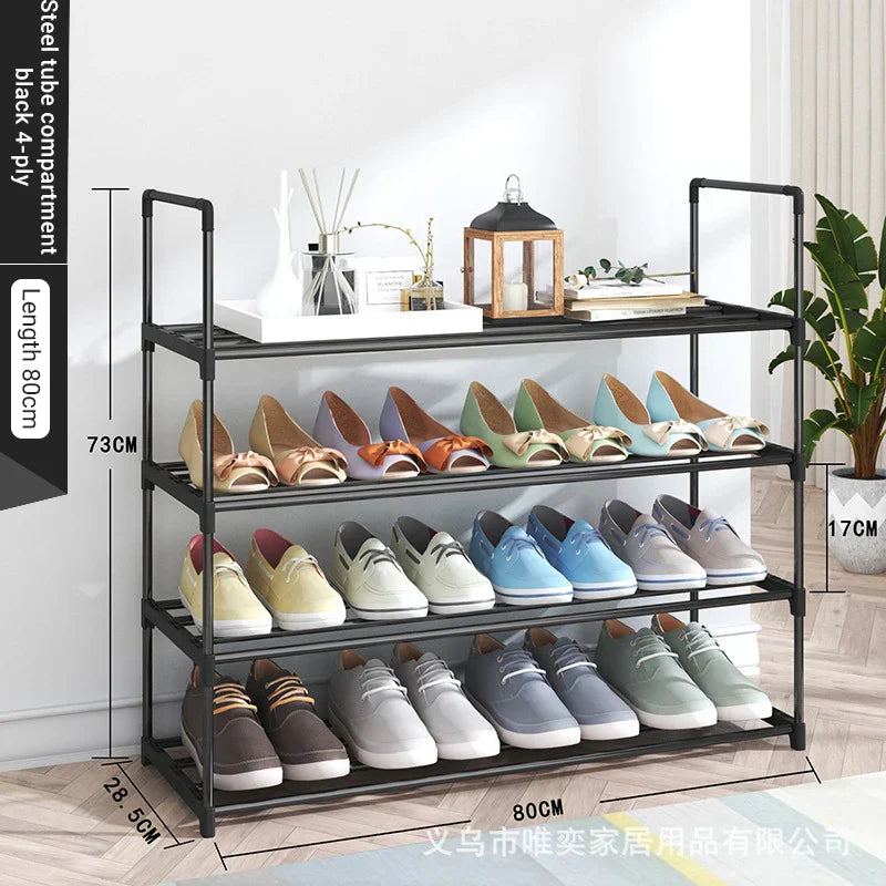 Storage shoe rack stainless steel multi-layer shoe cabinet