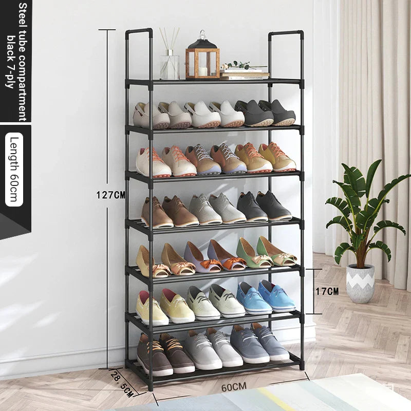 Storage shoe rack stainless steel multi-layer shoe cabinet
