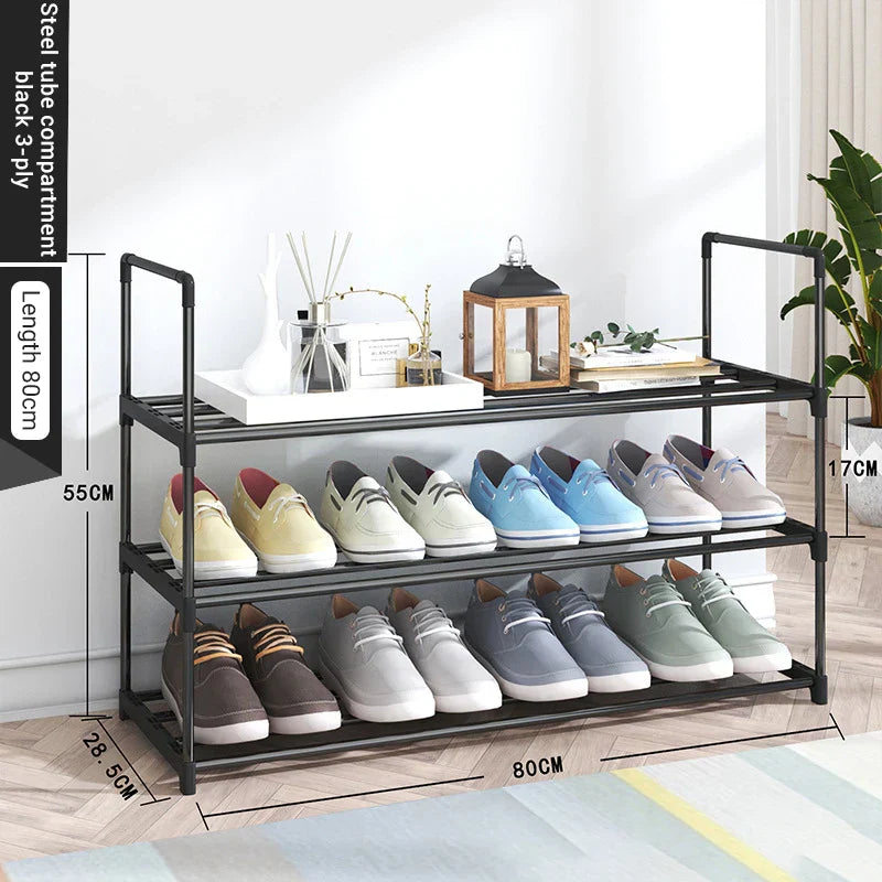 Storage shoe rack stainless steel multi-layer shoe cabinet