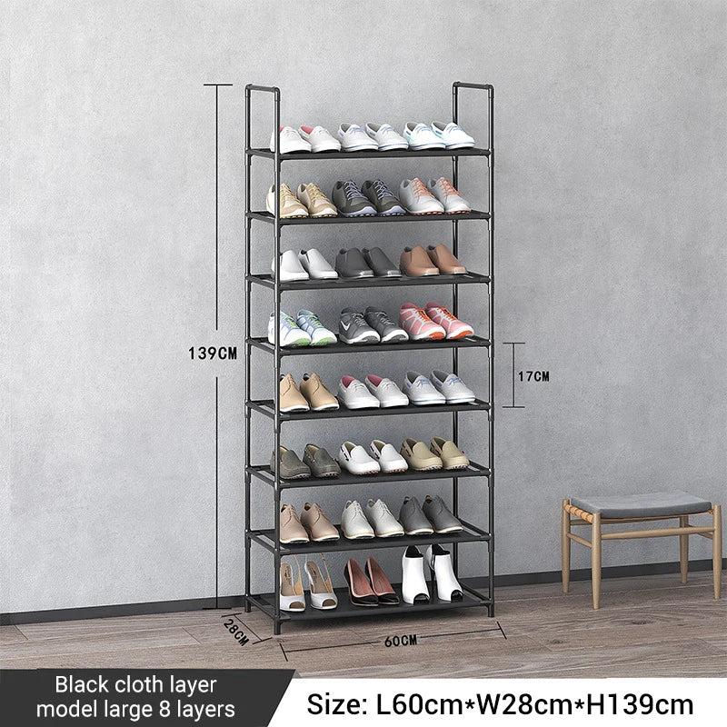 Storage shoe rack stainless steel multi-layer shoe cabinet